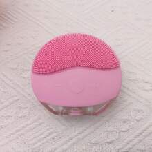 1pc Silicone Facial Cleansing Brush, Rechargeable & Waterproof, Suitable For Home Use And Traveling - Pink - View 8
