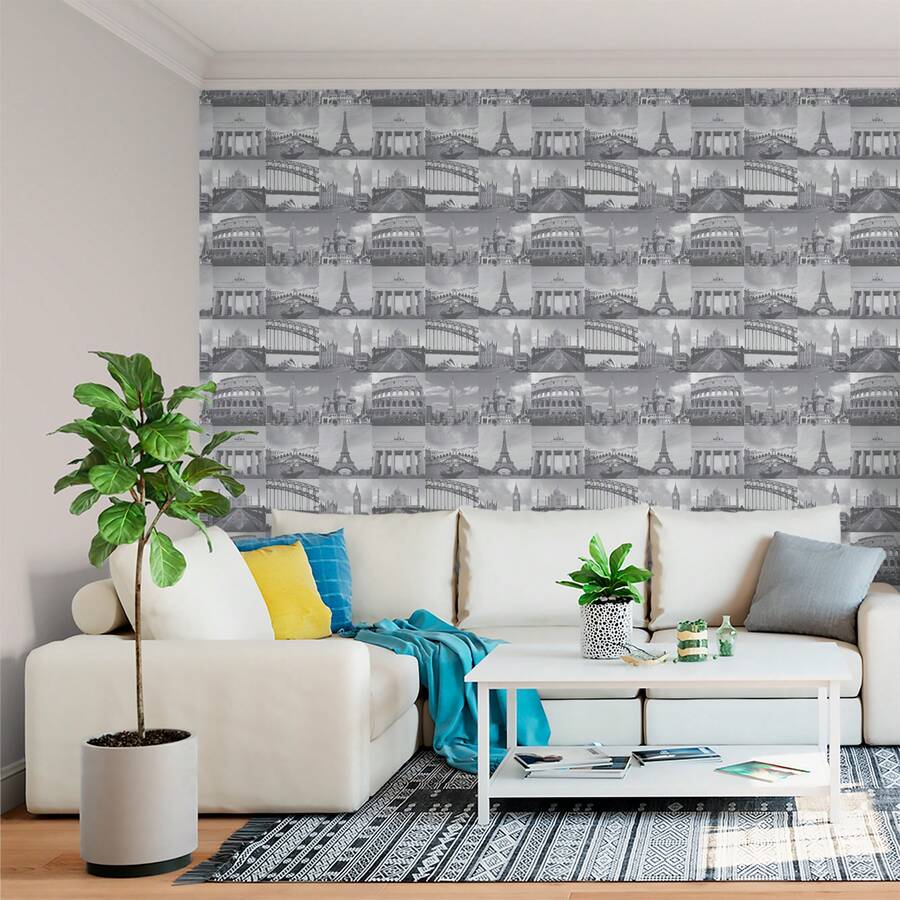 Deliquadros Wall Paper - Đen và trắng - Xem 1