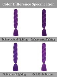 Pack Of 2 Large Purple Braiding Hair 24Inch Suitable For Women Daily Holidays And Cosplay Braided Wear Fashion Halloween And Christmas Synthetic Hair Crochet Hair Extensions Useful And Deft High Temperature Hair - Purple - View 8