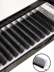 Asiteo 12排diy 0.07/d捲15mm睫毛用品個人睫毛,自然長而柔軟的嫵媚化妝擴展假睫毛 - D - 查看 3