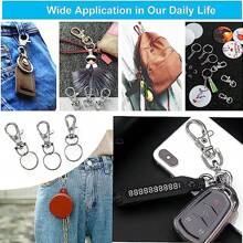 10 件手工工艺品钥匙扣夹、带钥匙圈的登山扣夹、钥匙扣环龙虾扣、DIY 珠宝制作、圣诞装饰、礼物（5 个金属龙虾爪扣 + 5 个独立钥匙圈）休闲汽车配件包饰背包学校可爱哥特 Y2k 万圣节配饰教师节 - 銀色 - 查看 6