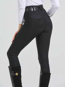4-Seasons Quick-Dry Professional Equestrian Sports Pants, Elastic Slim-Fit Wear-Resistant Silicone Anti-Slip Horse Riding Pants, Equestrian Equipment (Non-Fleece)