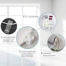 LUCKUP Easy Fix Zebra Roller Blind,Day And Night Blinds Curtains With Install Accessories - Grey - View 4