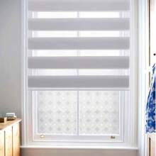 LUCKUP Easy Fix Zebra Roller Blind,Day And Night Blinds Curtains With Install Accessories - Grey - View 6
