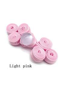 3入組中式旗袍蟾蜍扣配玉珠,用於漢服和唐裝裝飾 - 粉色 - 查看 1