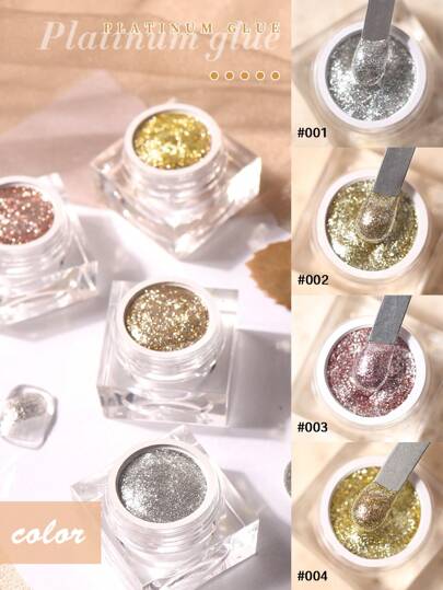 Starry High-Density Platinum Gel, Set Of 4, 5g Each. Embark On A Dazzling Nail Art Journey With The Unique High-Density Platinum Particles, Creating A Brilliant Luster On Your Nails. The Gel Produces A Twinkling Visual Effect, Making Your Manicure Stand Out. The Moderate Capacity Ensures Convenient Portability And Usage, Minimizing Wastage. The Resilient Texture Provides A Long-Lasting And Wear-Resistant Effect. Easy To Apply, Allowing For Quick And Efficient Nail Art Creation With Just One Stroke. It Can Be Combined With Other Colors To Produce A Vibrant Array Of Nail Art Effects. Suitable For Personal Nail Art And Professional Salons, Offering Versatility For Various Occasions And Users.