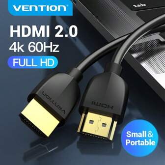 VENTION 4K HDMI Cable HDMI 2.0 Ultra HD Cord , 2K, 3D,Compatible With Computer, Laptop, HDTV, PS3/4 ,Smart Box, Portable HDMI Cable Black