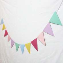 1套,彩色紙旗,三角形生日彩帶旗幟,掛在牆上的婚禮旗幟,派對花環,家居裝飾,生日標語,生日派對用品,派對裝飾,婚禮用品,婚禮裝飾 - 彩色 - 查看 1