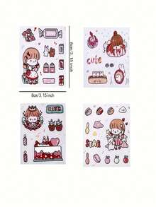 25入組隨機混合彩色卡通寵物和角色主題diy日記貼紙套裝,手帳,日記,相冊,筆記本,電腦等的裝飾禮品盒（顏色隨機） - 彩色 - 查看 2