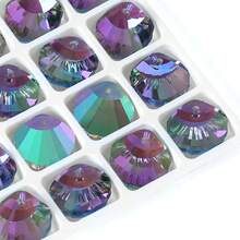 1個16mm單孔電鍍北極光水晶玻璃貝殼吊墜,diy珠寶配件 - 貝殼VG 12裝 - 查看 1