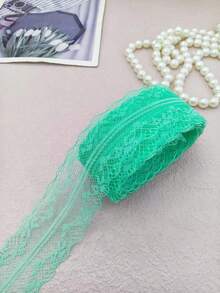 花卉細節非彈性蕾絲帶,適用於diy禮品包裝、花卉擺放、服裝裝飾、縫紉和手工藝製作 - 綠色 - 查看 4