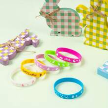12入組,彩色復活節橡膠手環、矽膠手環,復活節派對禮品用品,禮物、復活蛋裝飾、籃子填充禮品用品 - 彩色 - 查看 5