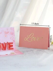1pc 3D Love Card Valentine'S Day Cards Valentine'S Day Gifts - Multicolor - View 5