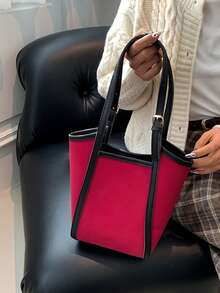 复古婆婆包水桶包大容量单肩包带内胆包秋冬新款包包复古风棕色包包送女朋友礼物女士 - 紅色 - 查看 5