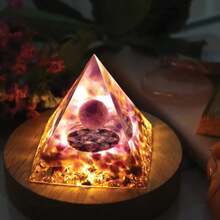 Healing Crystals Orgonite, Energy Stone, Resin Pyramid Sculpture - Star Array Amethyst - View 9