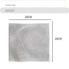 1pc Stainless Steel Wire Mesh Scouring Pad, Non-Stick Oil Cleaning Rag For Washing Dishes, Pots, Kitchen Countertops, Etc. - Silver - View 12