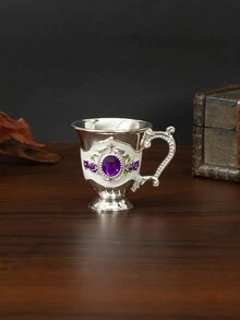 European Style Creative Metallic Handled Wine Glass, Vintage And High-End White Wine Goblet, Highly Attractive And Exquisite Gift - Multicolor - View 1