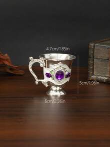 European Style Creative Metallic Handled Wine Glass, Vintage And High-End White Wine Goblet, Highly Attractive And Exquisite Gift - Multicolor - View 4