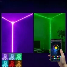 1入組3.28英尺-65.6英尺RGB LED裝飾燈，無線控制顏色USB柔性LED燈帶12個LED-240個LED適用於臥室，派對，酒吧氛圍燈（無遙控器，掃描USB上的QR代碼下載應用程序） - 彩色 - 查看 2