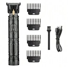 T9 理髮器,男士修剪器,腹肌主體,黑色,佛紋,0 毫米刀片 - 黑色 - 查看 1