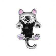1pc Creative Cat Design Bead For Charm Bracelet, Diy Handicraft Jewelry Making Accessory - A - View 1