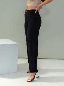Women Jeans - 黑色 - 查看 3