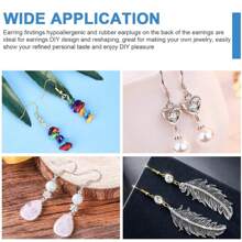 300入組低過敏銀色和金色耳環鉤套裝,耳環製作工具,包括低過敏耳鉤、耳扣和跳環等 - 300件 - 查看 5