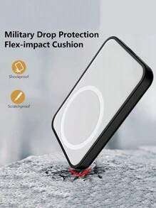 適用於蘋果無線充電行動電源的保護套，防摔MagSafe外置電池霧面殼 - 黑色 - 查看 2