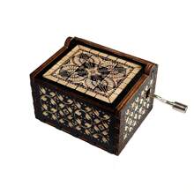 Wooden Hand Crank Music Box - Apricot - View 1