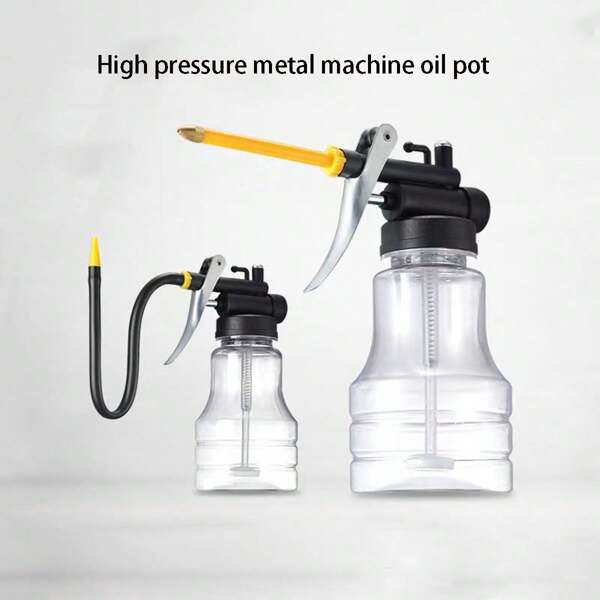 High Pressure Oil Spray Bottle Transparent Plastic Oil Can, Empty