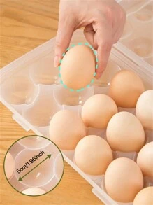 1pc Egg Storage Container, Keep Eggs Fresh, Prevent Eggs From Breaking, With Cover, Portable And Stackable, Suitable For Kitchen, Restaurant, Picnic And Camping, 12/18 Grids, Suitable For Chicken/Duck Eggs, Home Decoration, Christmas Gifts, Home Gifts, Room Decoration - Clear - View 8