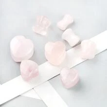 1對單純粉色寶石心形耳塞,適用於女孩 - 粉色 - 查看 8