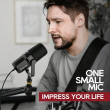 SL40 USB/XLR 动圈麦克风，带内置耳机输出和隔音功能，适用于播客、游戏、现场直播 - 黑色 - 查看 8