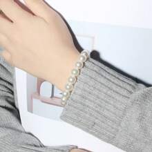 Vintage Simple Faux Pearl Bracelet - Beige - View 2