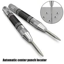 1pc Automatic Center Punch Locator, Plastic & Metal Manual Drill Locator, Used For Woodworking Marking With Adjustable Spring Loaded Metal Drill Tool, Tools For Men