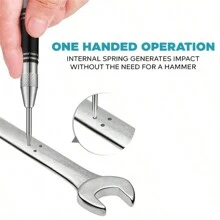 1pc Automatic Center Punch Locator, Plastic & Metal Manual Drill Locator, Used For Woodworking Marking With Adjustable Spring Loaded Metal Drill Tool, Tools For Men