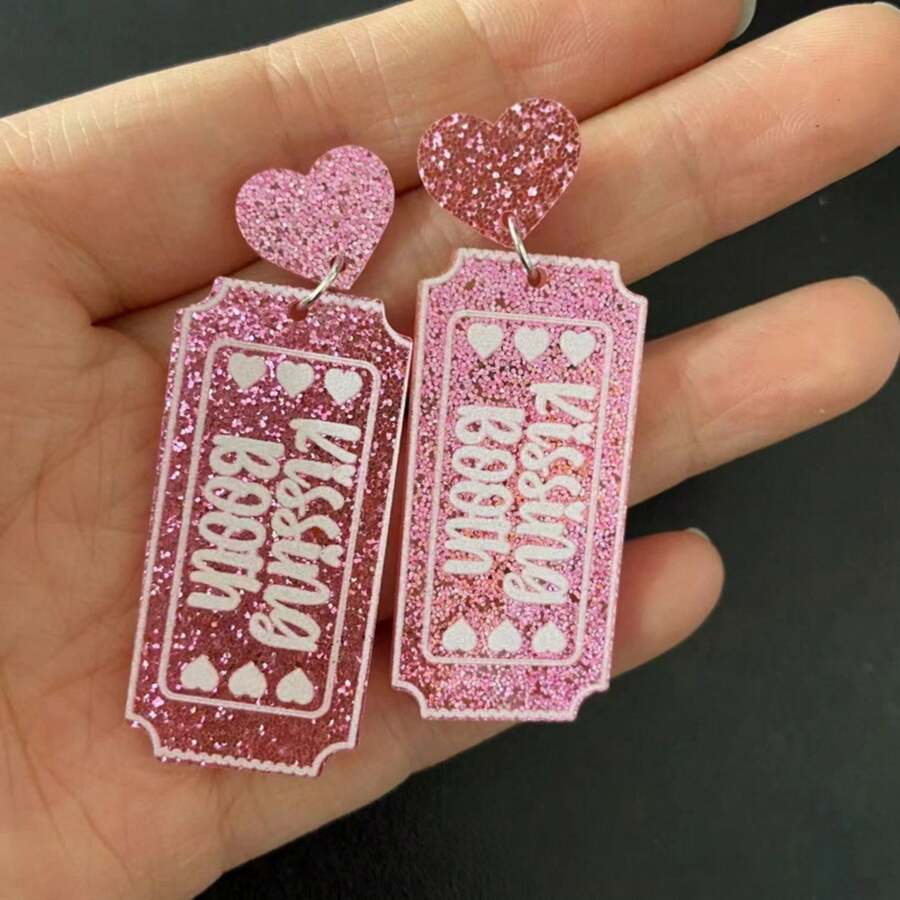 Dangle Earrings - Pink - View 1