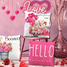 4pcs/Set Multicolor Polyester Pillowcases With Bear, Heart Balloon, Rose, Letter Pattern For Valentine'S Day - Multicolor - View 2