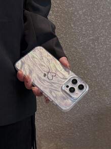 時尚鑲嵌羽毛閃爍亮片鍍膜鏡頭保護軟殼，適用於 iPhone 15 Pro Max 14 Pro Max 13 12 Pro 11，防震保護套 - 鏤空愛心 - 查看 4