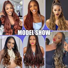 12/22 英寸 3 包编织发预拉伸法式卷发编织发钩针辫子易编织钩针发热水定型专业柔软 Yaki 直发编织发万圣节 - 黑色 - 查看 9