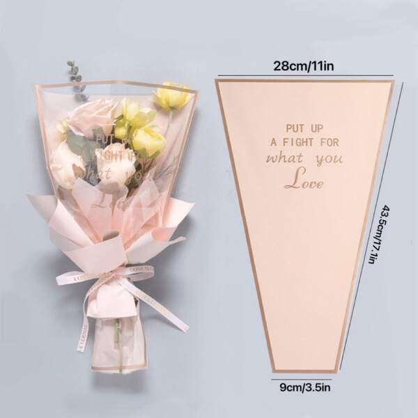 10 piezas de papel de regalo con flores artificiales y bolsa de embalaje transparente, perfecto para el Día de la Madre, San Valentín, regalos para la mejor amiga, decoraciones de fiesta, regalos para el Día de San Valentín, regreso a la escuela en el Día de San Valentín
