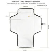 Portable Baby Diaper Changing Pad For Travel - Waterproof Compact Diaper Changing Mat With Built-In Pillow - Lightweight And Foldable Changing Station, Reusable Diaper Changing Pad For Outdoor Travel, Perfect Gift For Newborns - Black - View 4