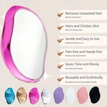 納米研磨脫毛工具,鏡面和玻璃手動脫毛器,可去除體毛和去角質 - 藍色 - 查看 4