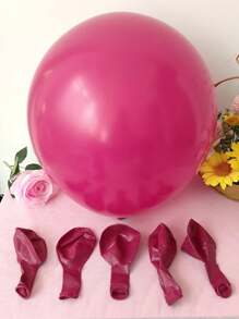 5pcs 18 Inches Pink Latex Balloon For Wedding Birthday Valentine's Day Party Decoration, - Hot Pink - View 2