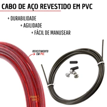 Corda De Pular Crossfit Speed Rope Rolamento Profissional Fit - Preto - Visão 6