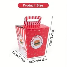 快餐套餐漢堡薯條木製玩具套餐,經典美式餐點模擬遊戲含漢堡,薯條,可樂、烹飪模擬,教育玩具與色彩感知玩具 - 彩色 - 查看 2