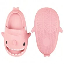 Girls Shark Slippers Boys Summer Cloud Sliders Sandals Cute Soft Lightweight Anti-Slip Beach Pool Shower Shoes Indoor Outdoor - 粉色 - 查看 6