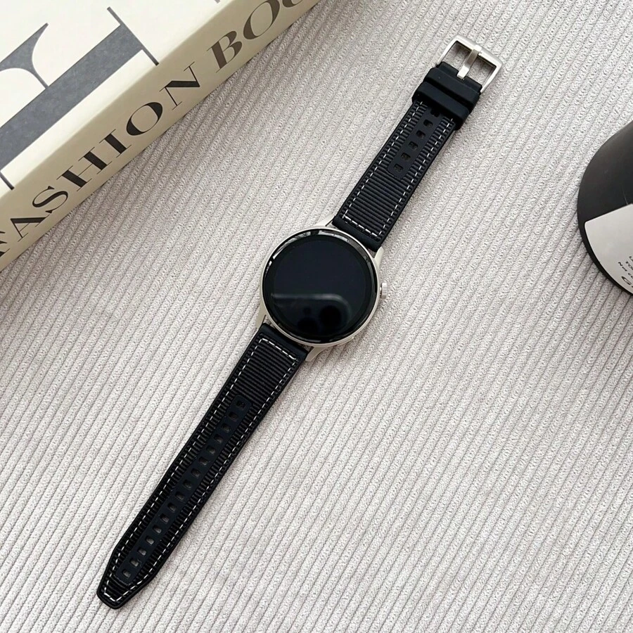 1pc Silicone Watch Band Strap Compatible With Huawei Watch GT - Black - View 1