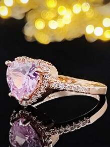 MOONSO 2023 Heart Shape Pink Silver Color Cute Fashion Big Size Promise Ring For Women Girl Party Gift Finger Free Shipping Items Korean R1707