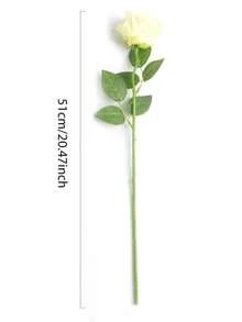 5入組人造白色玫瑰花束 - 白色 - 查看 6